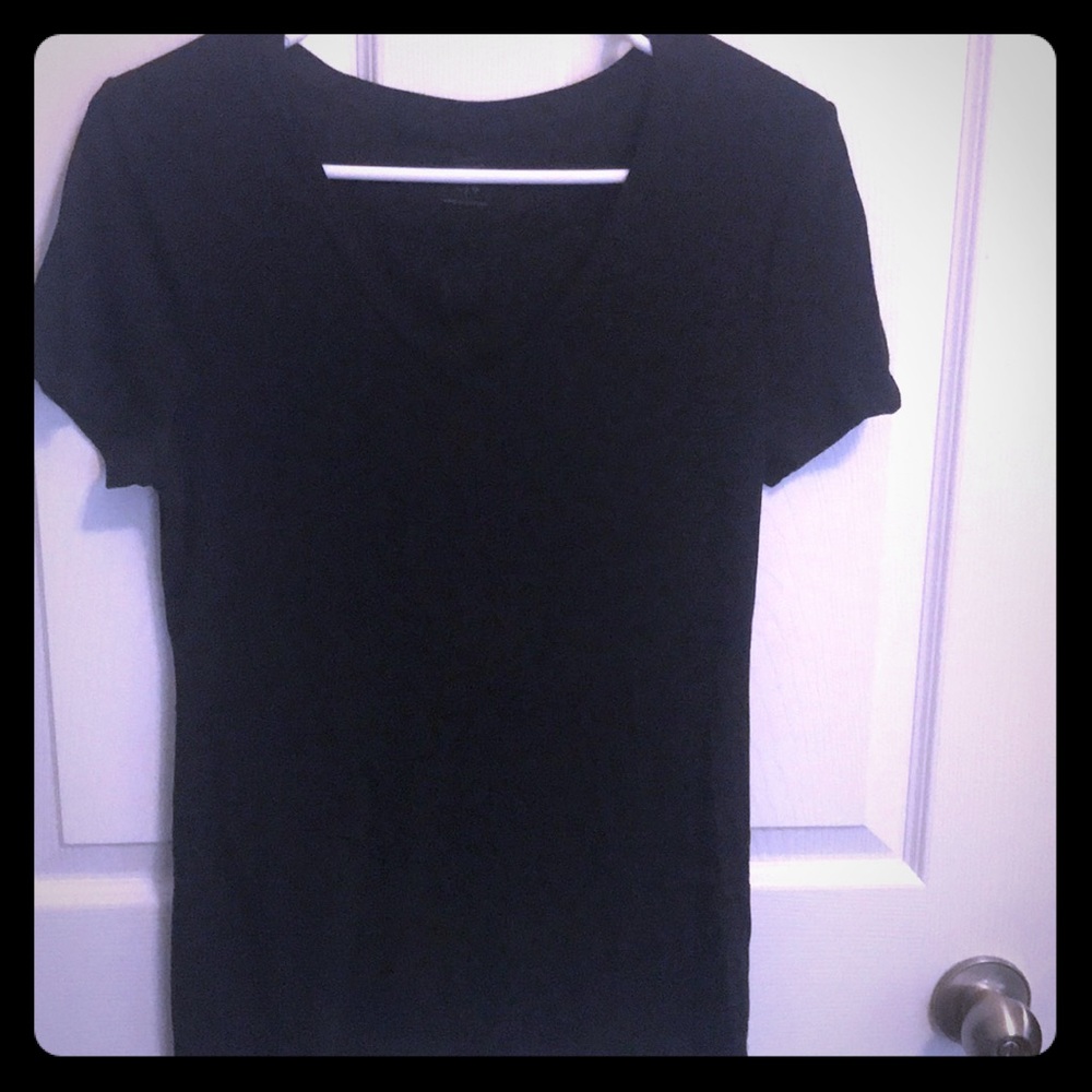 V neck black shirt